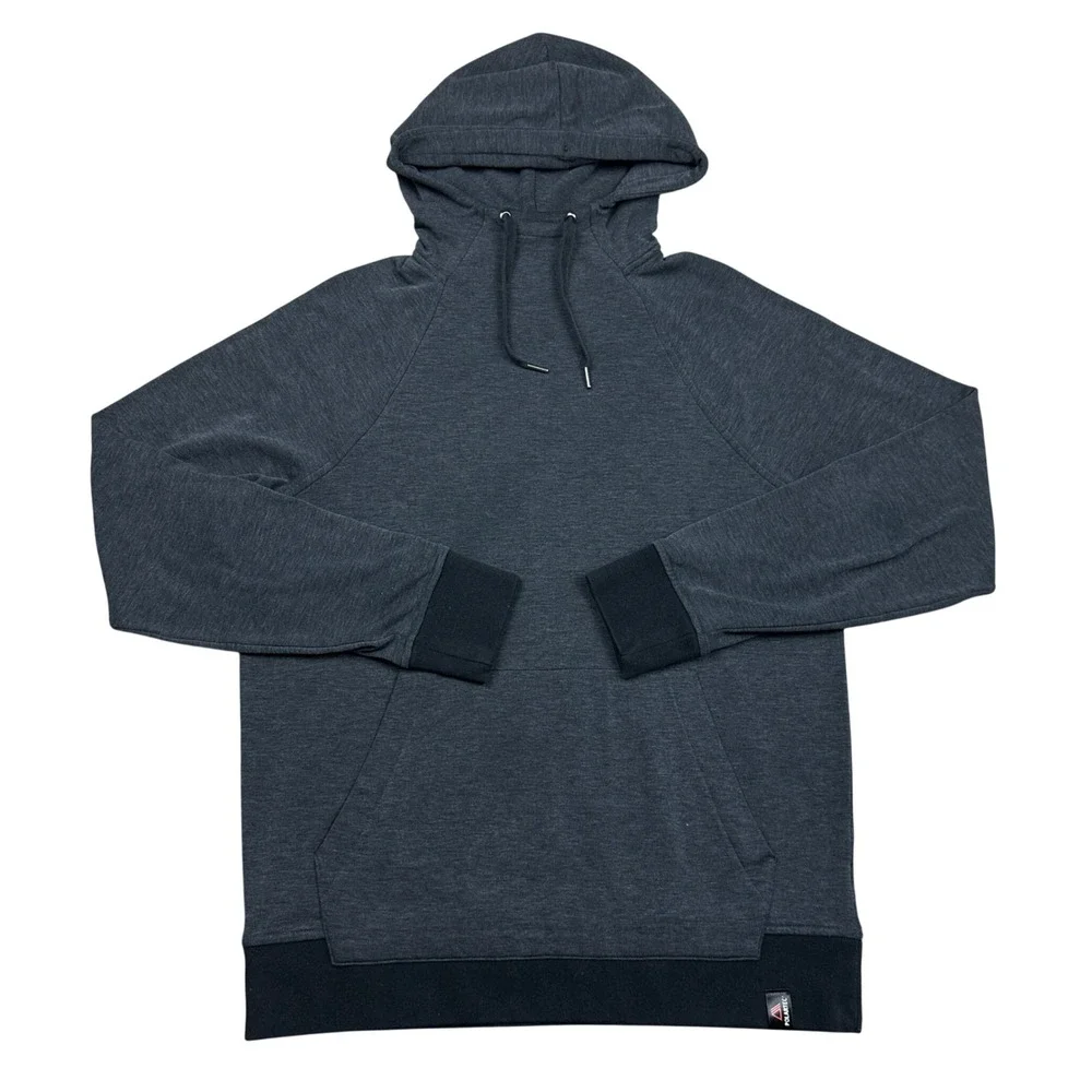 Banana Republic Polartec Hoodie Mens Medium Charcoal Gray Fleece Pullover Warm